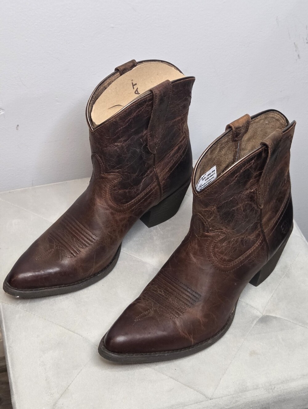Ariat Maggie Sassy Women's Brown Leather Western Classic Cowboy Boots, 9 New